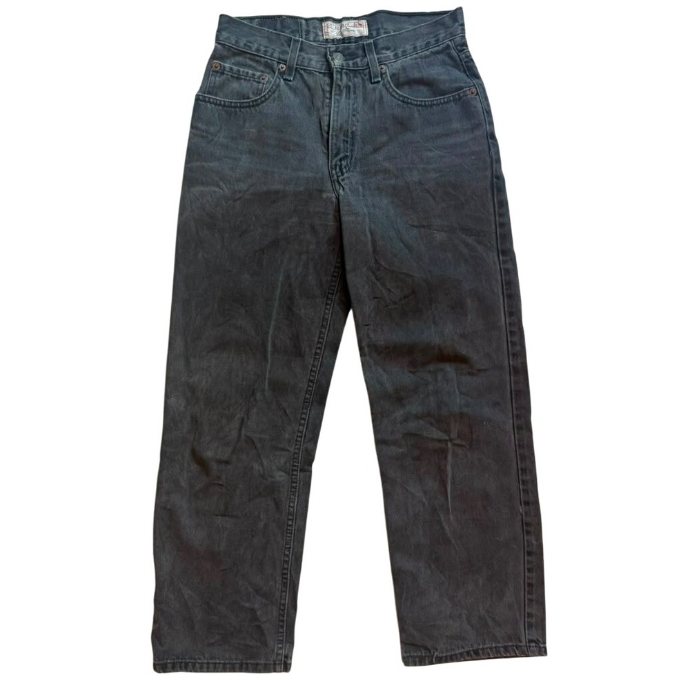 Levi Strauss Signature Relaxed Fit Black Jeans High Rise Cotton Denim Size 16